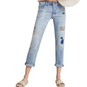 Pilcro and the Letterpress Slim Boyfriend Patch Jeans
